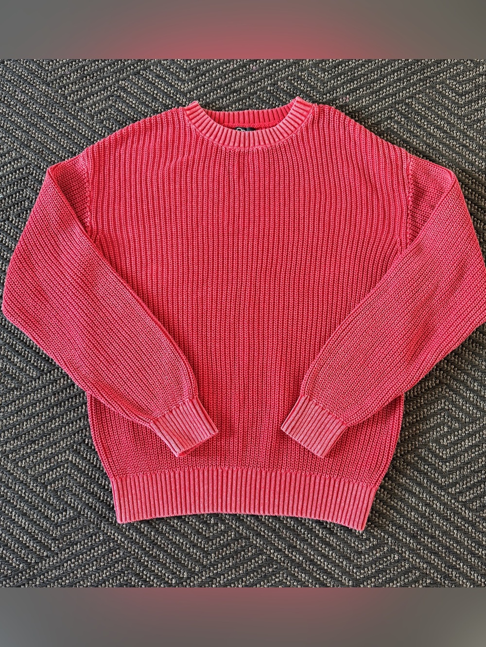 Art Class Girls L 10/12 Red Washed Ribbed Knit Sweater NWT